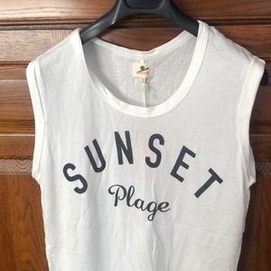 NWT sundry white sunset plage muscle tee shirt